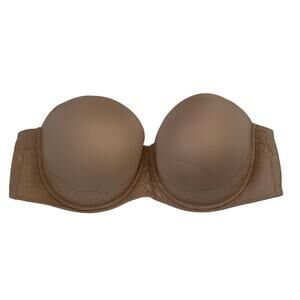 Torrid‎ Curve Strapless Nude Lace Detail Bra - Size 44D